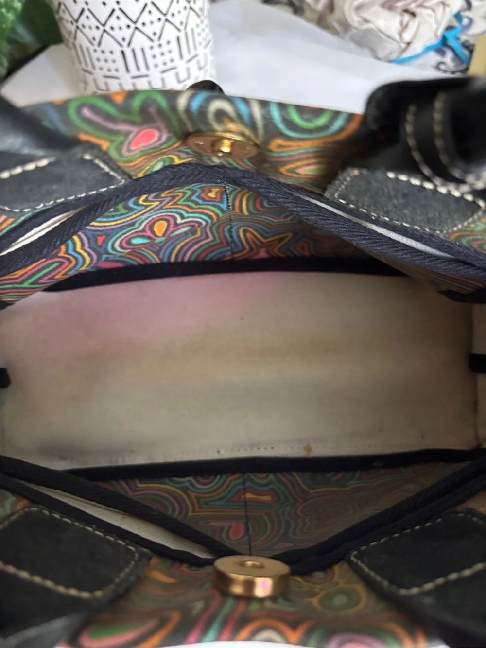 Vintage Y2K-era Dooney & Bourke Rainbow Doodle Graffiti Satchel